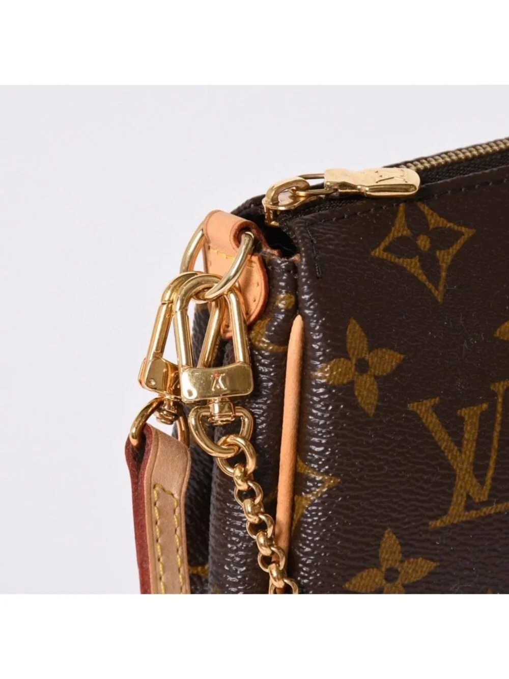 Louis Vuitton Pochette Monogram Brown Gold